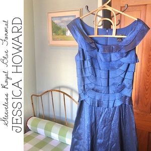Jessica Howard Ruffled Bodice Royal Blue Formal
